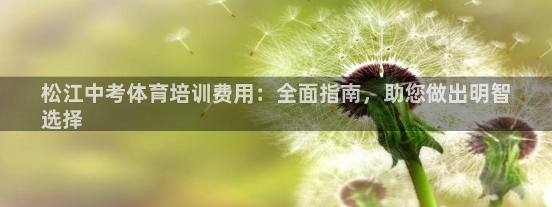 欧陆娱乐官网：松江中考体育培训费用：全面指南，助您做