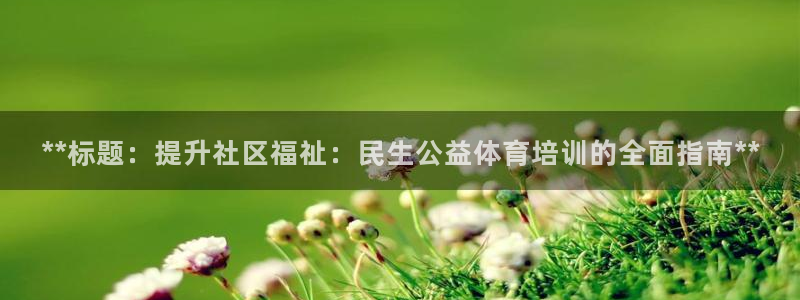 欧陆娱乐官方网站首页：**标题：提升社区福祉：民生公