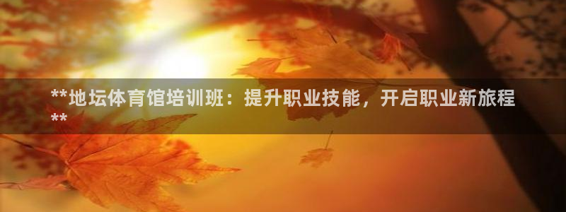 欧陆娱乐平台总代理：**地坛体育馆培训班：提升职业技能，开启